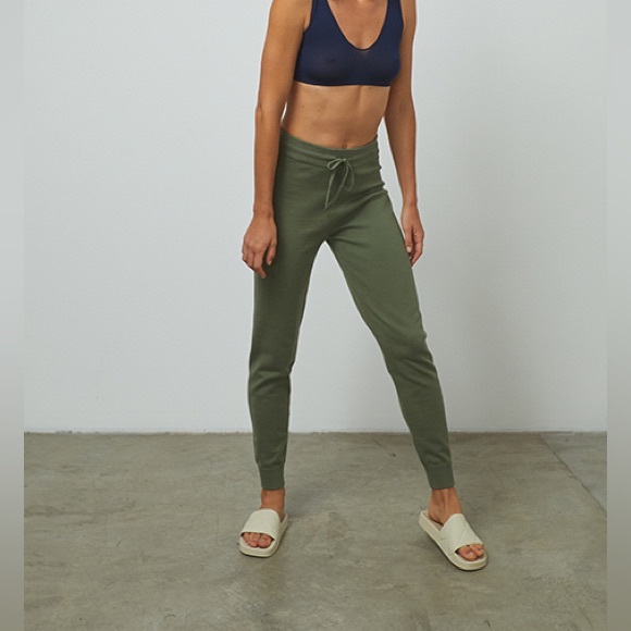 New Lunya Cozy cotton silk jogger humble green pants size Small - Picture 1 of 5